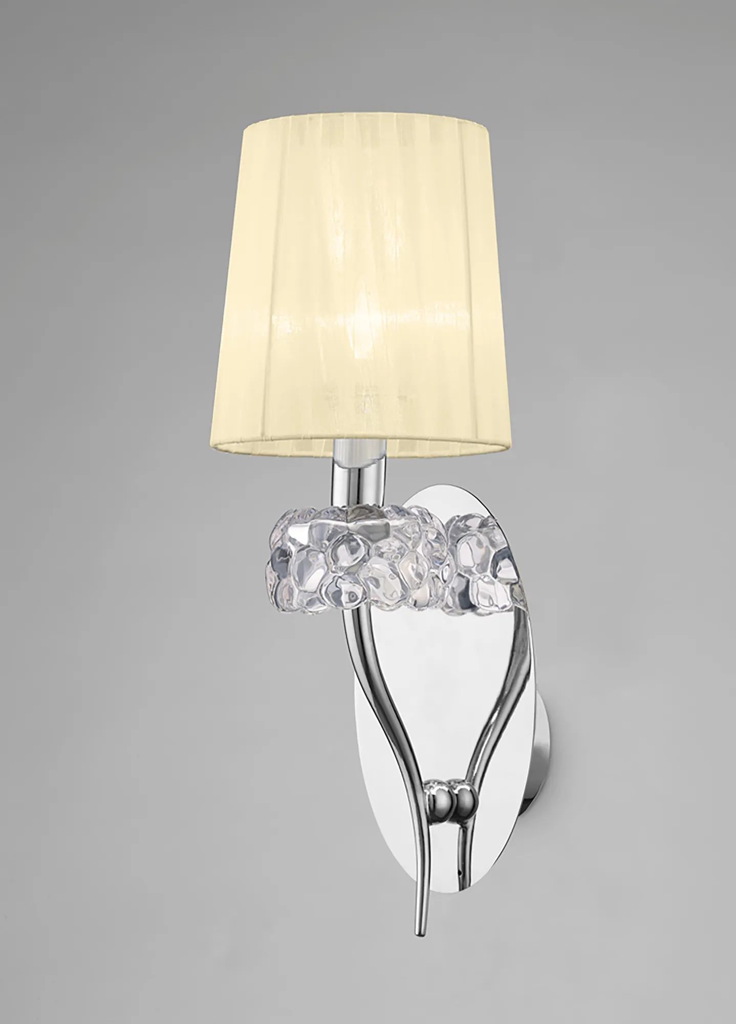 Loewe Polished Chrome-Cream Wall Lights Mantra Armed Wall Lights